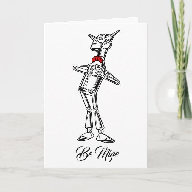 Retro Tin Man Red Bow Tie Your Text Card (Front)