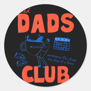 Retro tired dad happy father's day funny dad papa classic round sticker