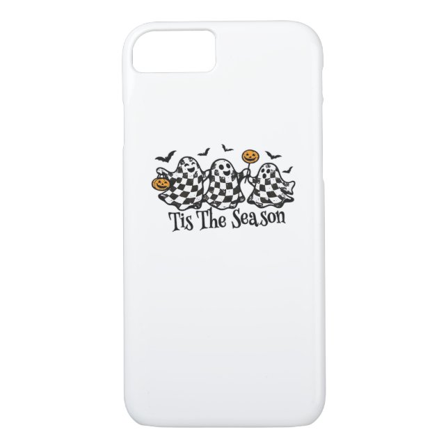 Retro Tis The Season Chequered Halloween Case-Mate iPhone Case (Back)