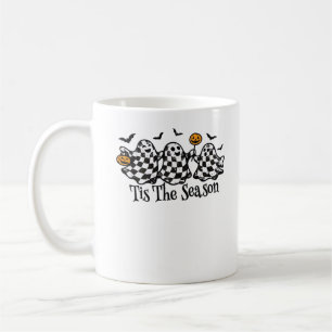 Retro Tis The Season Chequered Halloween Coffee Mug
