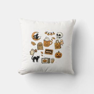 Retro Tis The Season Funny Halloween Season Fall Cushion