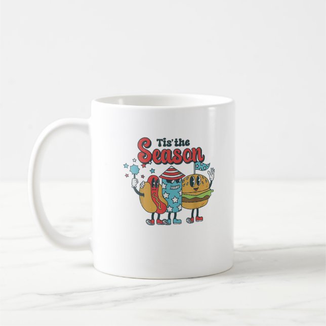 Retro Tis The Season Party In The Usa Family Coffee Mug (Left)