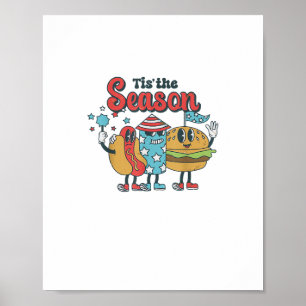 Retro Tis The Season Party In The Usa Family Poster