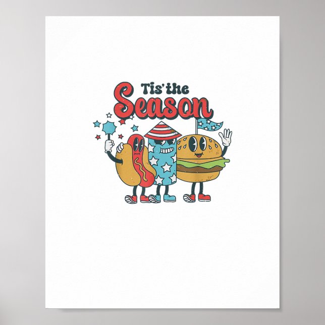 Retro Tis The Season Party In The Usa Family Poster (Front)