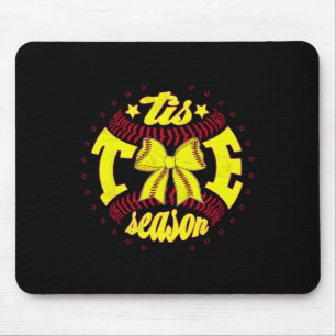 Retro Tis The Season Softll Funny Softll Lovers Mouse Pad