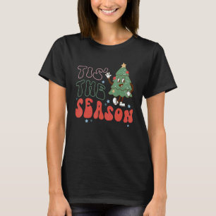 Retro Tis The Season Trendy Holiday Vintage Christ T-Shirt