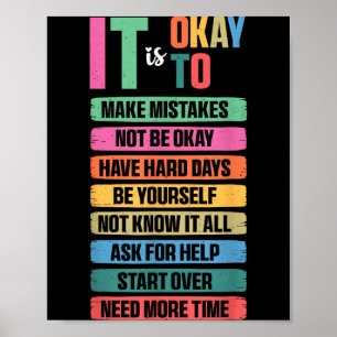 Retro To Make Mistakes Not Know Mental Health Poster