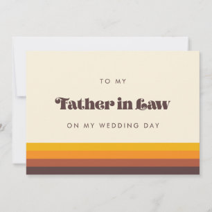 Retro To my father in law on my wedding day card