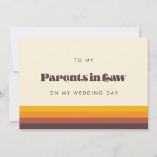 Retro To my Parents in law on my wedding day card