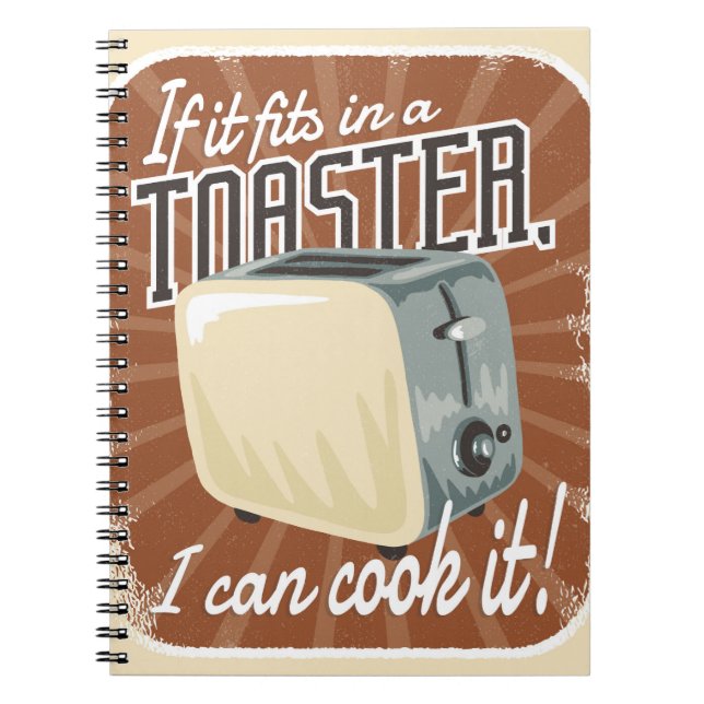 Retro Toaster Cooking Humour Notebook (Front)
