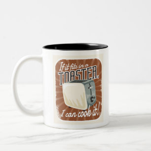 Retro Toaster Cooking Humour Two-Tone Coffee Mug