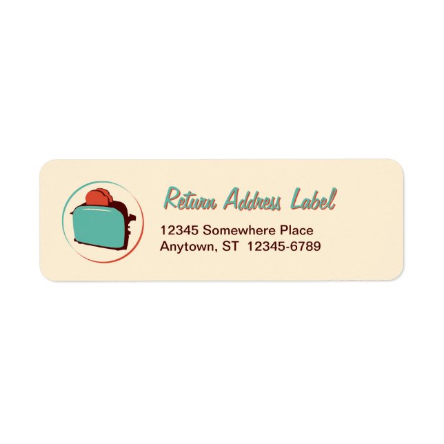 Retro Toaster Return Address Labels (Front)
