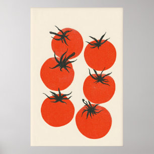 Retro Tomato Kitchen Print Mid-Century Modern Food
