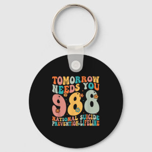 Retro Tomorrow Needs You 9-8-8 Suicide Prevention Key Ring