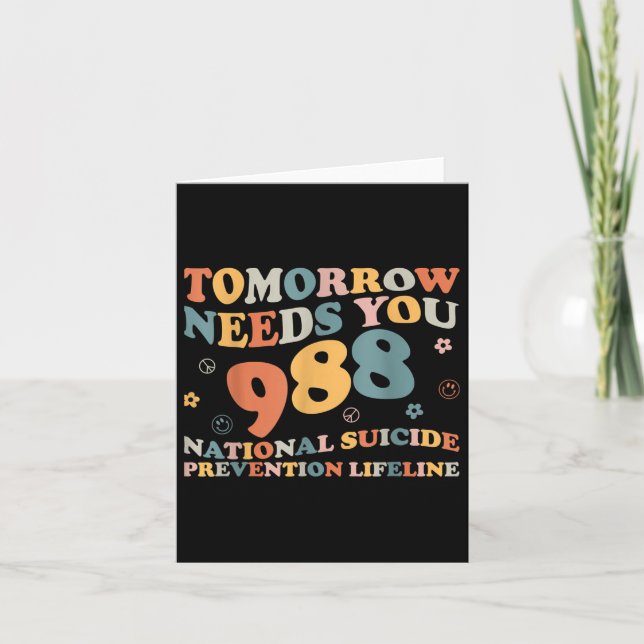 Retro Tomorrow Needs You Suicide Prevention Awaren Card (Front)