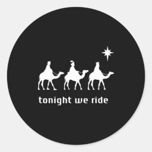 Retro Tonight We Ride Jesus Christians Religious C Classic Round Sticker
