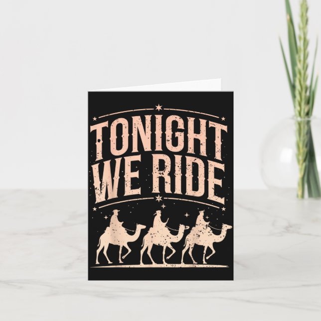 Retro Tonight We Ride Three Wise Men Christmas Nat Card (Front)
