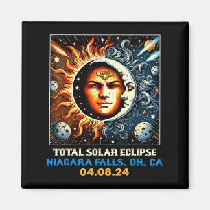 Retro Total Solar Eclipse Niagara Falls Ontario Magnet