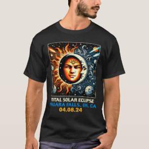 Retro Total Solar Eclipse Niagara Falls Ontario T-Shirt