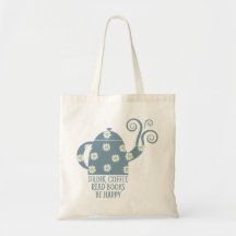 Retro tote: Drink Coffee, Read Books, Be happy