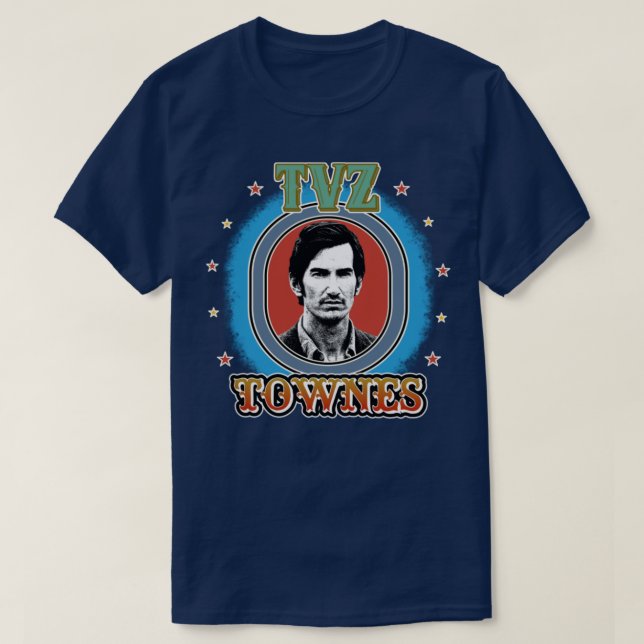 Retro Tour Style Townes Van Zandt T-Shirt (Design Front)