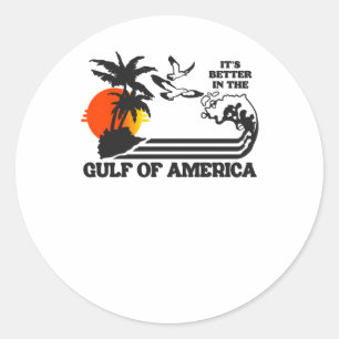 Retro Tourist Souvenir Style Gulf Of America Classic Round Sticker