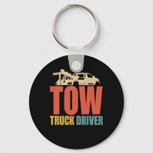 Retro Tow Truck Driver Wrecker Recovery Vehicle Key Ring
