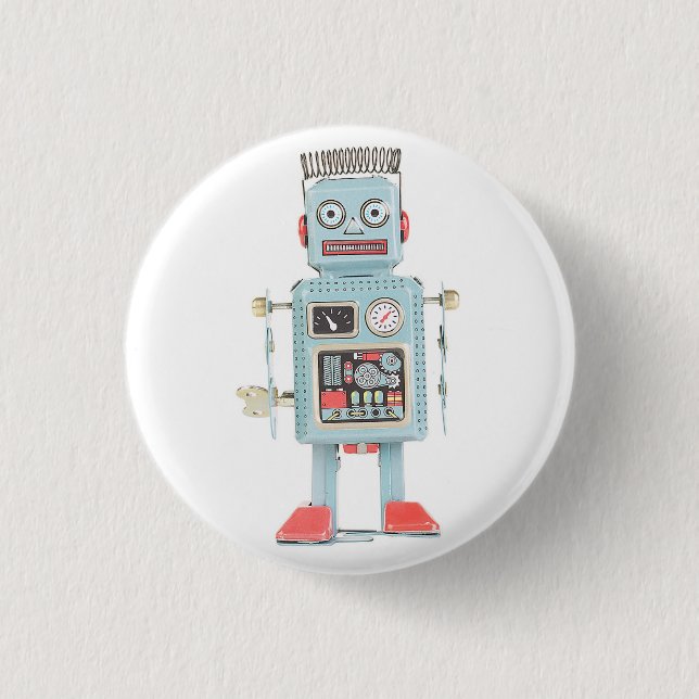 Retro Toy Robot Button (Front)