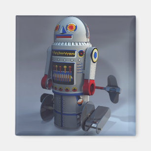 Retro Toy Robot Number 7 Magnet