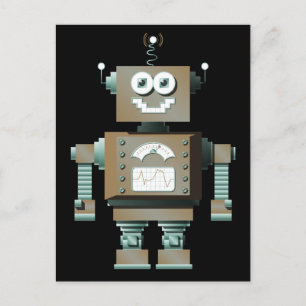 Retro Toy Robot Postcard (dk)