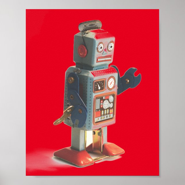 Retro Toy Robot  Poster (Front)
