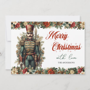Retro traditional classic Christmas nutcracker Holiday Card