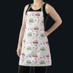 Retro Trailer Camping Flamingo Floral Bee Apron<br><div class="desc">A vintage kitsch inspired pattern with illustrations of antique campers,  flamingos,  bees,  flowers,  and bunting.</div>