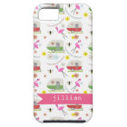 Retro Trailer & Flamingos Pattern