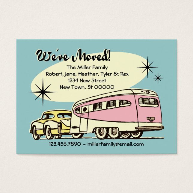 Retro Trailer We've Moved (Front)