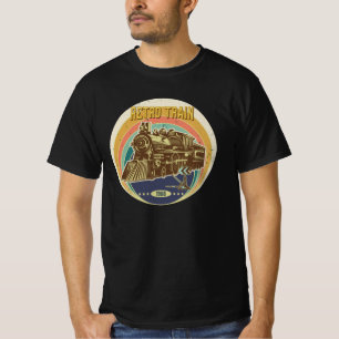 Retro Train. Grandfathers Day Present. T-Shirt