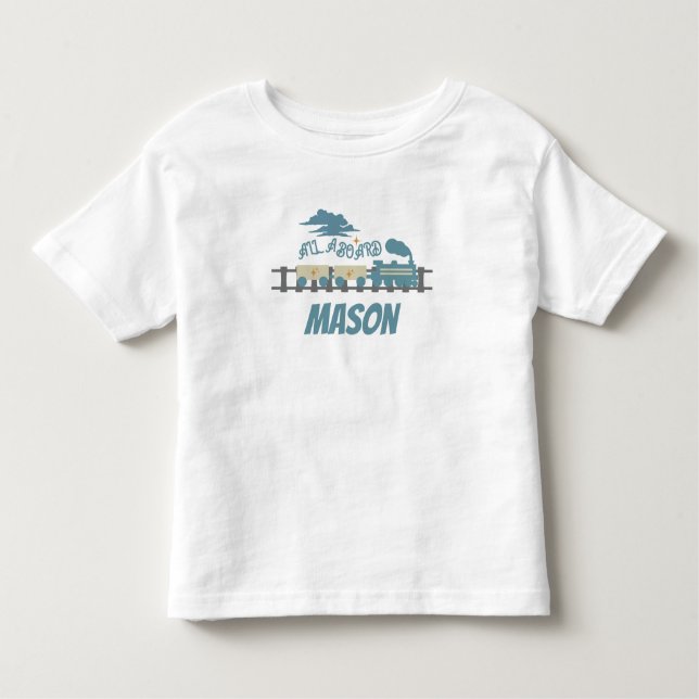 Retro Train Kids Birthday Party Earthy   Toddler T-Shirt (Front)