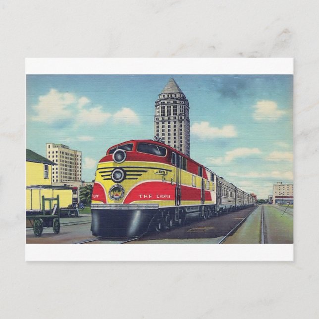 Retro Train The Champion Miami Railways Postcard (Front)