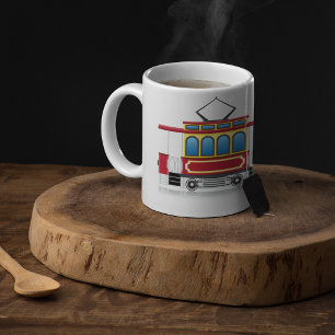 Retro Tram Illustration Coffee Mug
