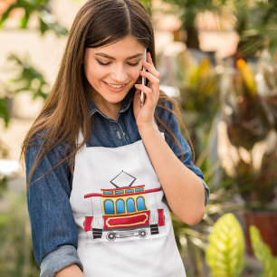 Retro Tram Illustration Standard Apron