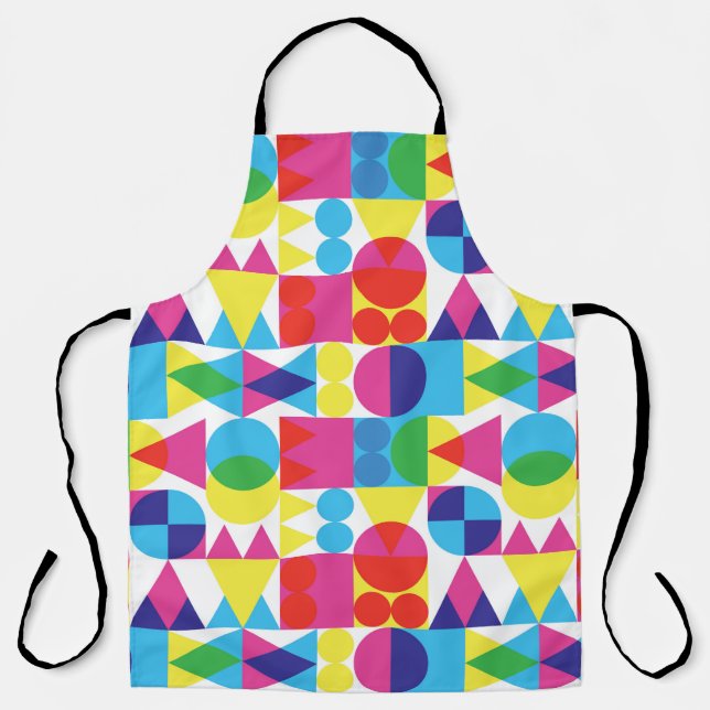 Retro transparent shapes background apron (Front)
