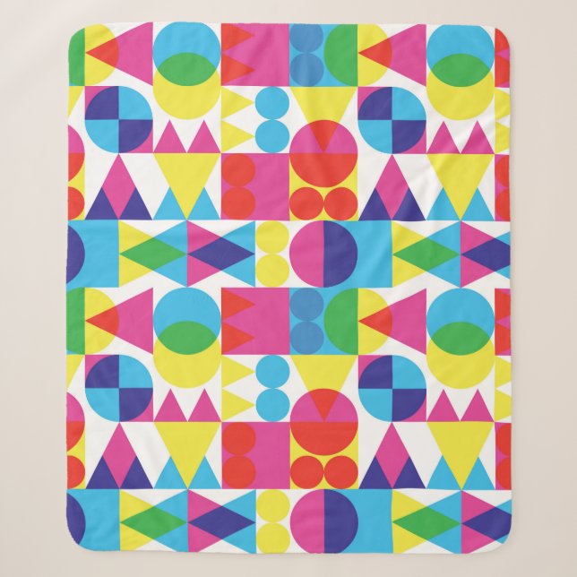 Retro transparent shapes background sherpa blanket (Front)