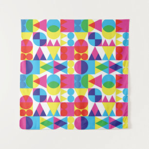 Retro transparent shapes background tapestry