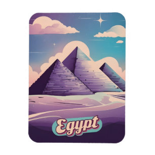 Retro Travel 80s Synthwave Ancient Egypt Pyramid Magnet