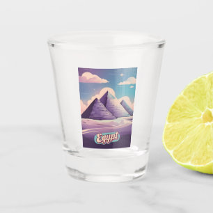 Retro Travel 80s Synthwave Ancient Egypt Pyramid Shot Glass
