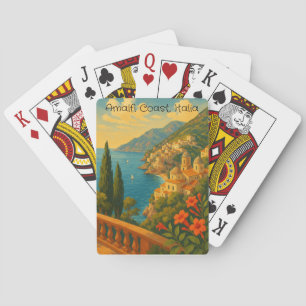 Retro Travel Amalfi Coast Italia Playing Cards