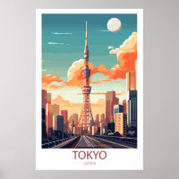 Retro Travel Destination Tokyo Japan Wall Art