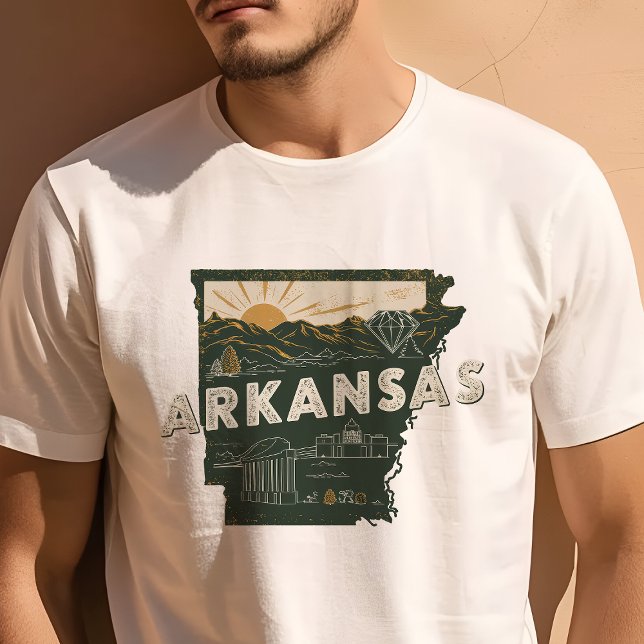 Retro Travel Iconic Arkansas Graphic T-Shirt (Creator Uploaded)