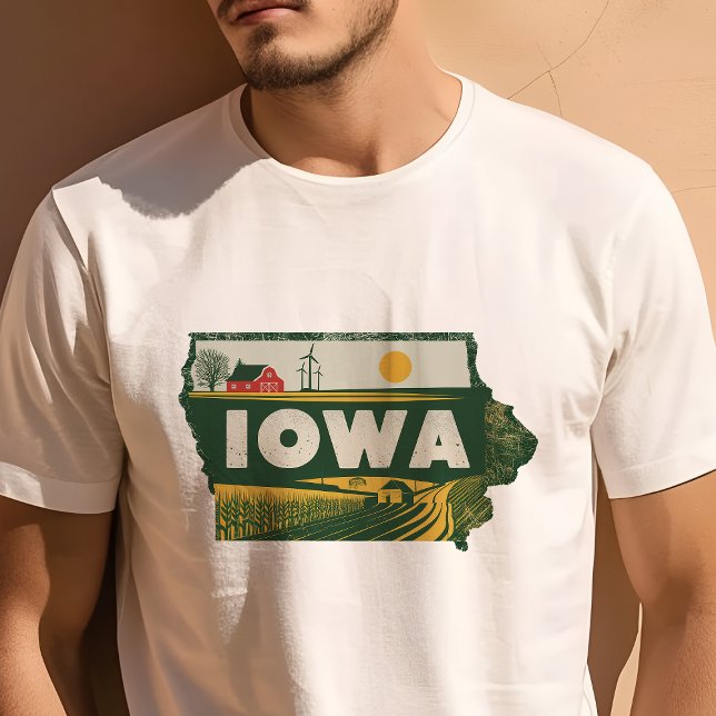 Retro Travel Iconic Iowa Graphic T-Shirt (Creator Uploaded)