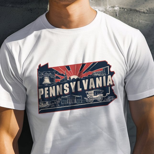 Retro Travel Iconic Pennsylvania Graphic T-Shirt (Creator Uploaded)